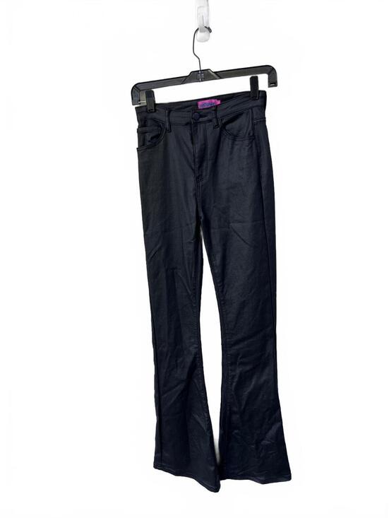 Edikted Denim - Edikted Tight Matte Black High Waist Flared Pants Moto Goth Skinny Size Small